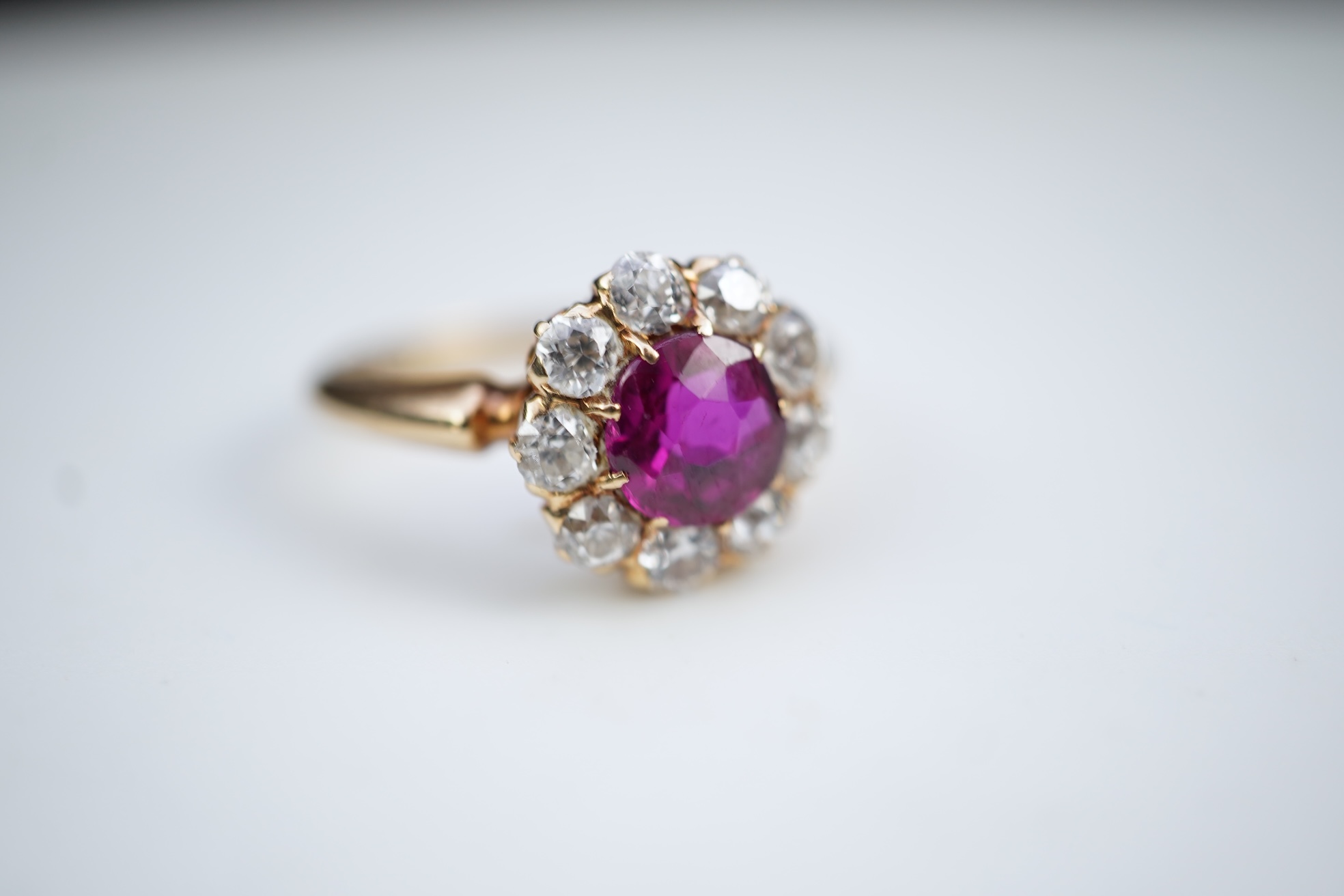 A fine ruby and diamond ring, circa 1900